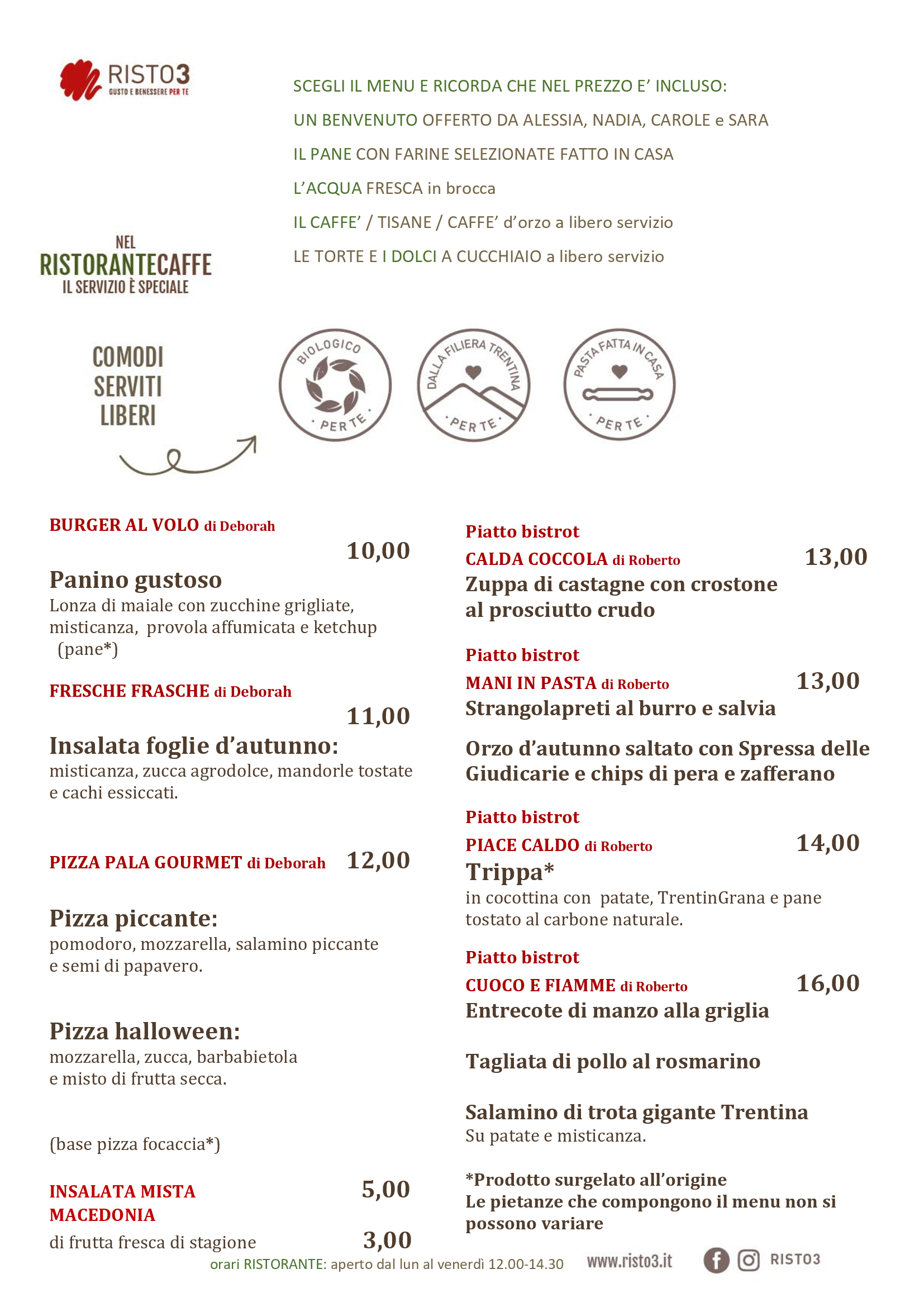 22 MENU INTERPORTO DAL 4 AL 15 NOV 1 