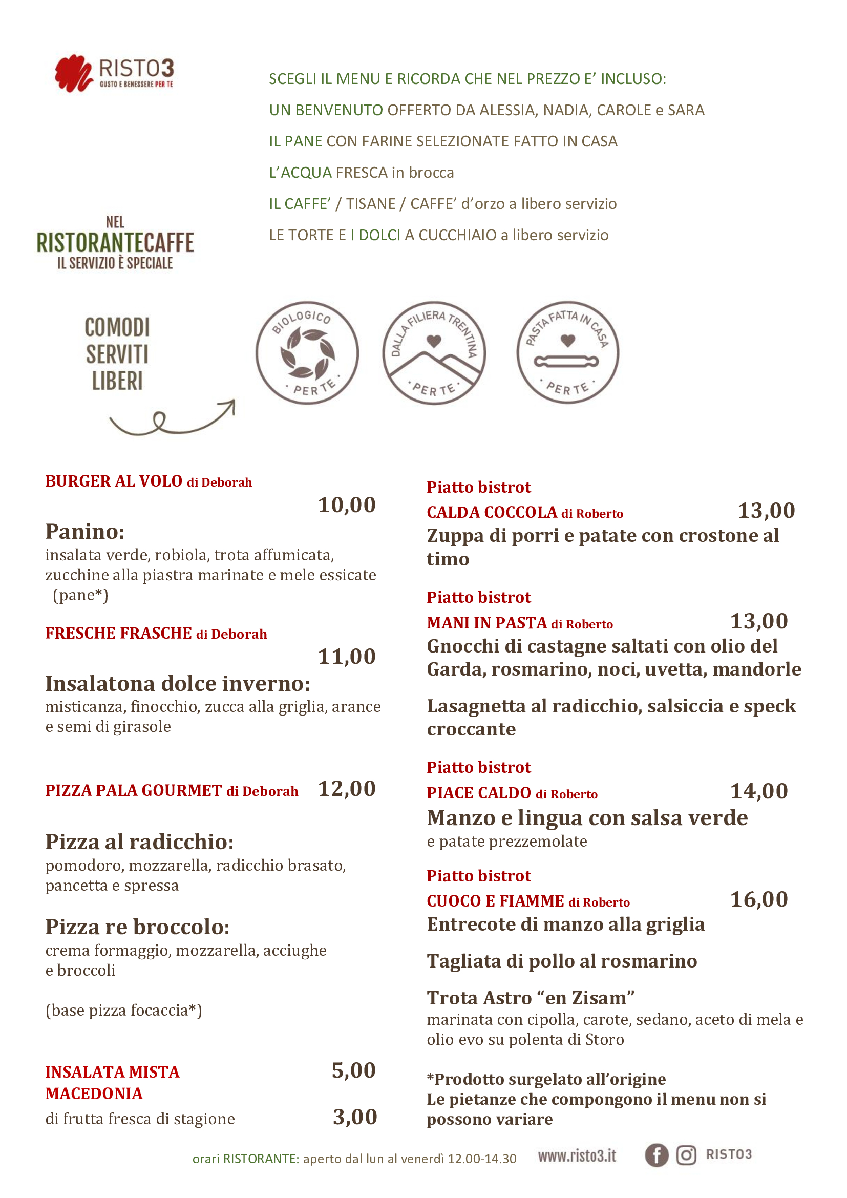 MENU INTERPORTO DAL 02 al 13 dicembre